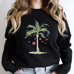Christmas Palm Tree Sweatshirt,NEW
